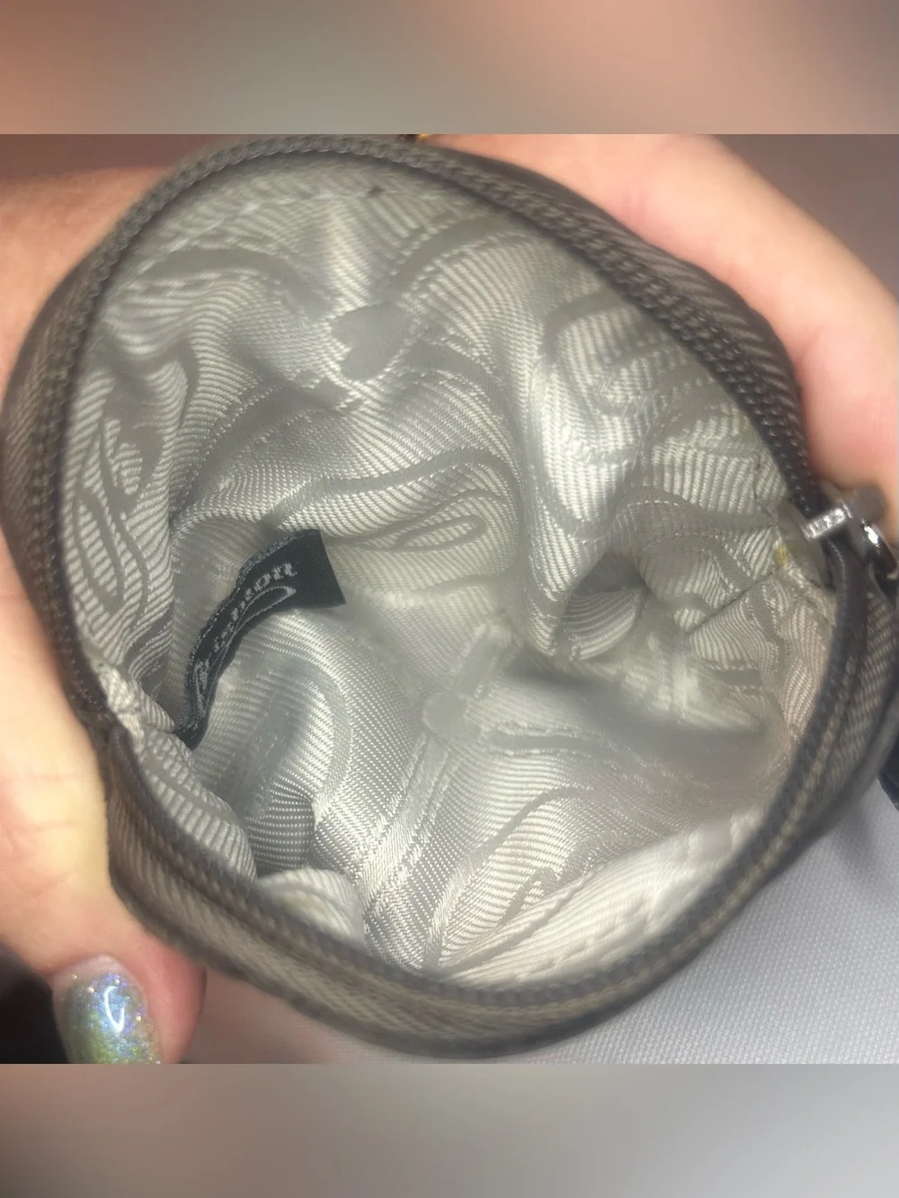 Brighton Original Snake Skin Pattern Coin Purse with Zipper Close - Gray/Tan